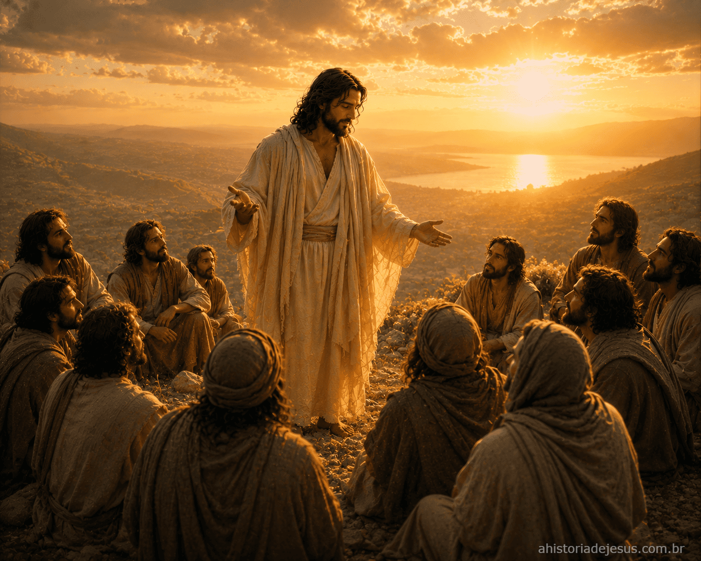Jesus dando as últimas instruções aos discípulos