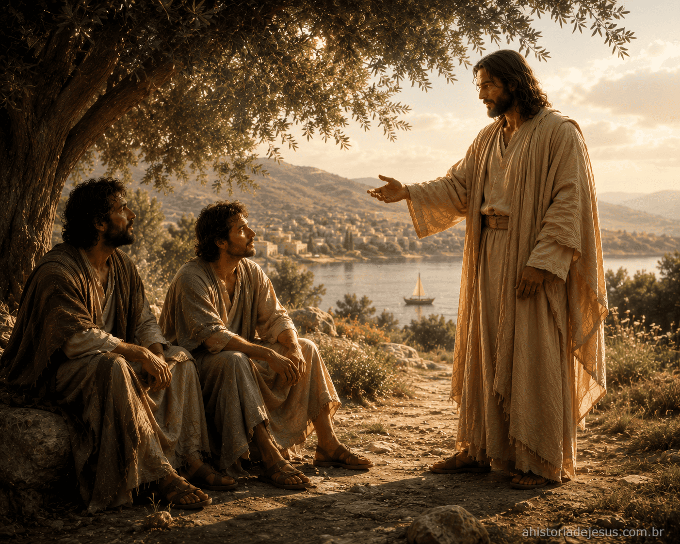 Jesus chamando Filipe e Bartolomeu (Natanael)