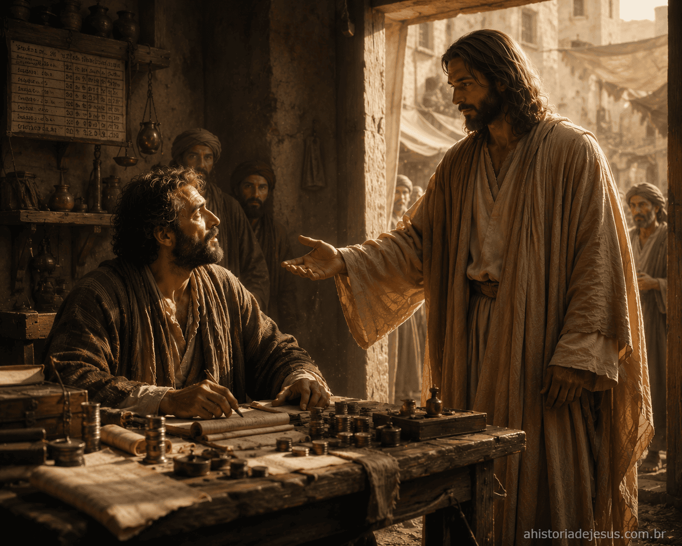 Jesus chamando Mateus, o coletor de impostos