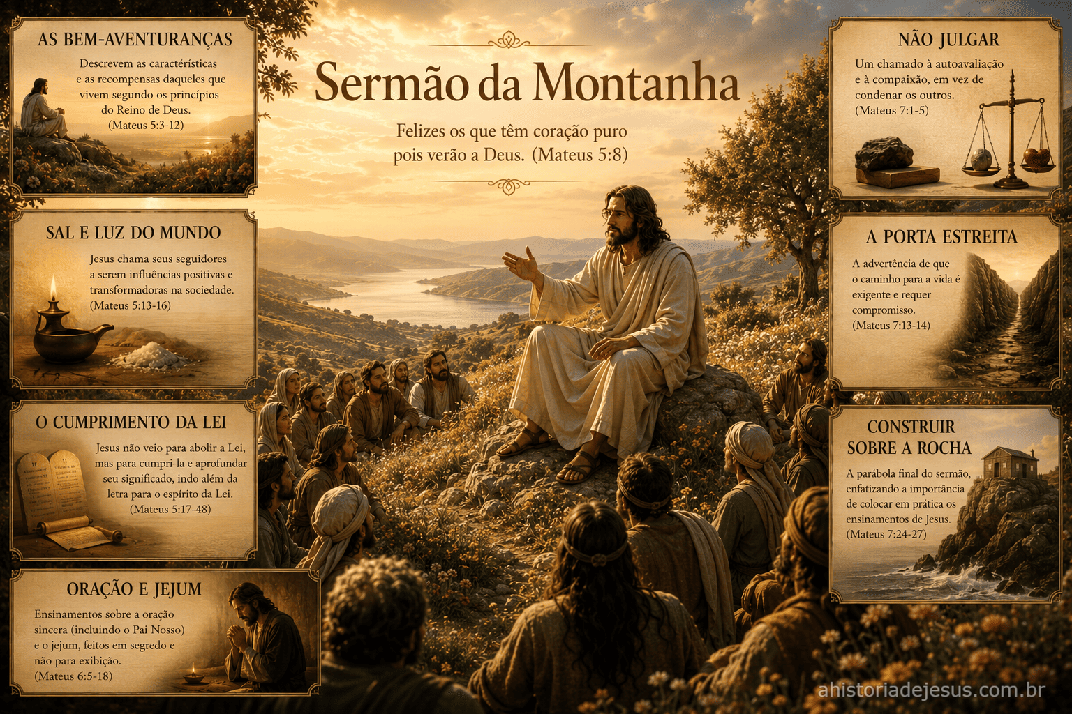 Jesus ensinando no Sermão da Montanha