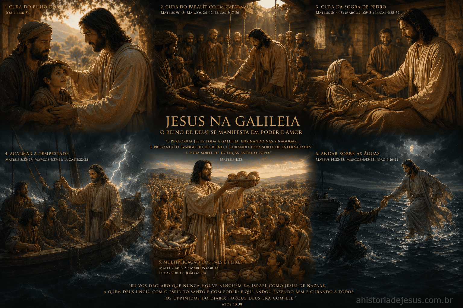 Jesus realizando milagres na Galileia