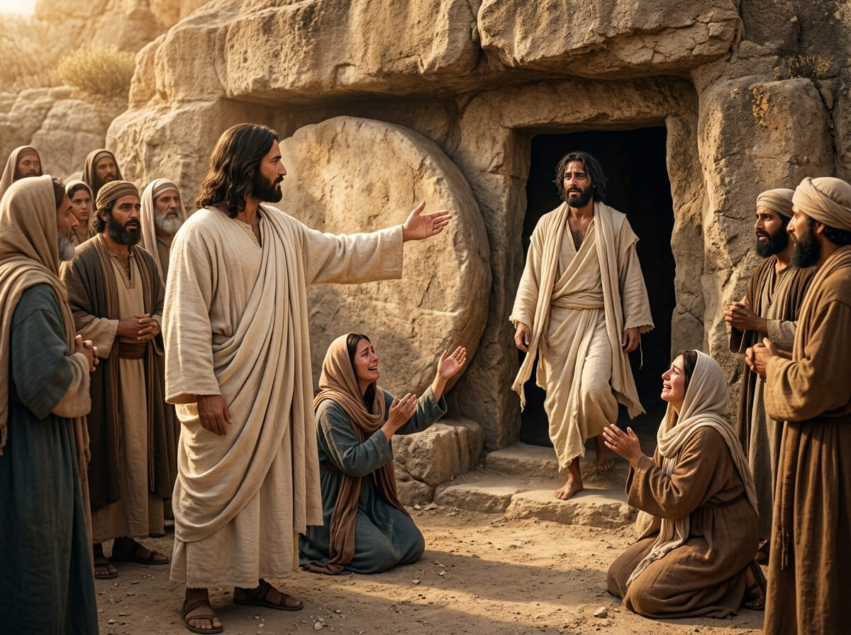 Jesus ressuscitando Lázaro