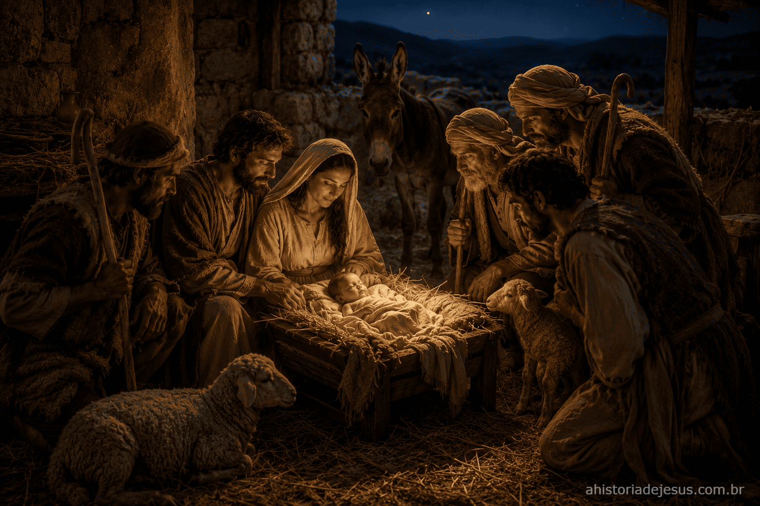 Pastores adorando o menino Jesus